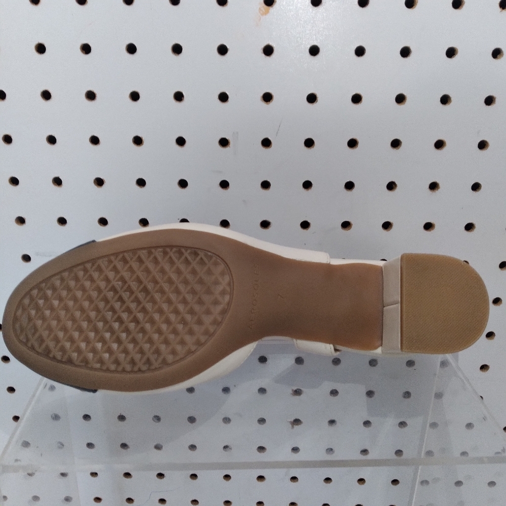 AEROSOLES Two-tone Sandals 2" Low Block Heel Pump Slingback Close-toe - Picture 7 of 7